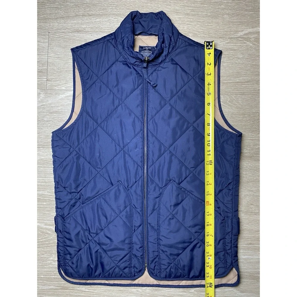 Men's Size X-SMALL  J.CREW Authentic Outerwear Blue Quilted Filled Full Zip Vest